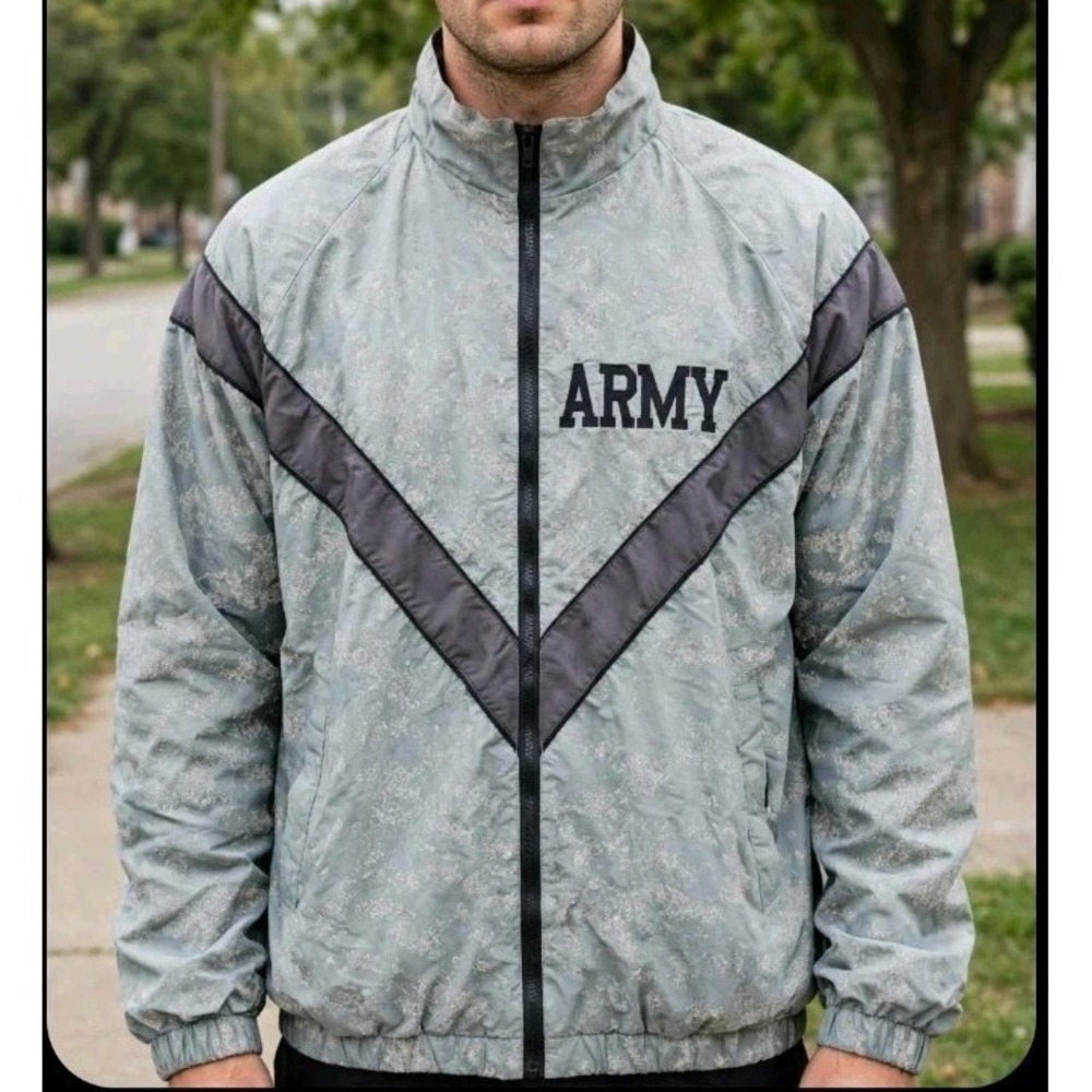 NEW Army IPFU Jacket Large Long Reflective Windbreaker PT Vintage CAMO design